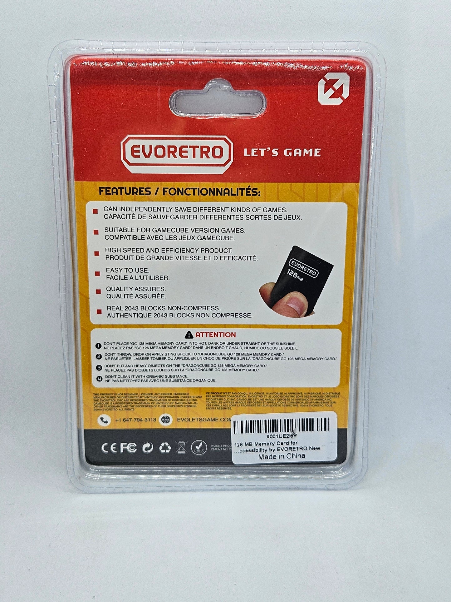 EvoRetro GameCube Memory Card 128MB (Sealed)