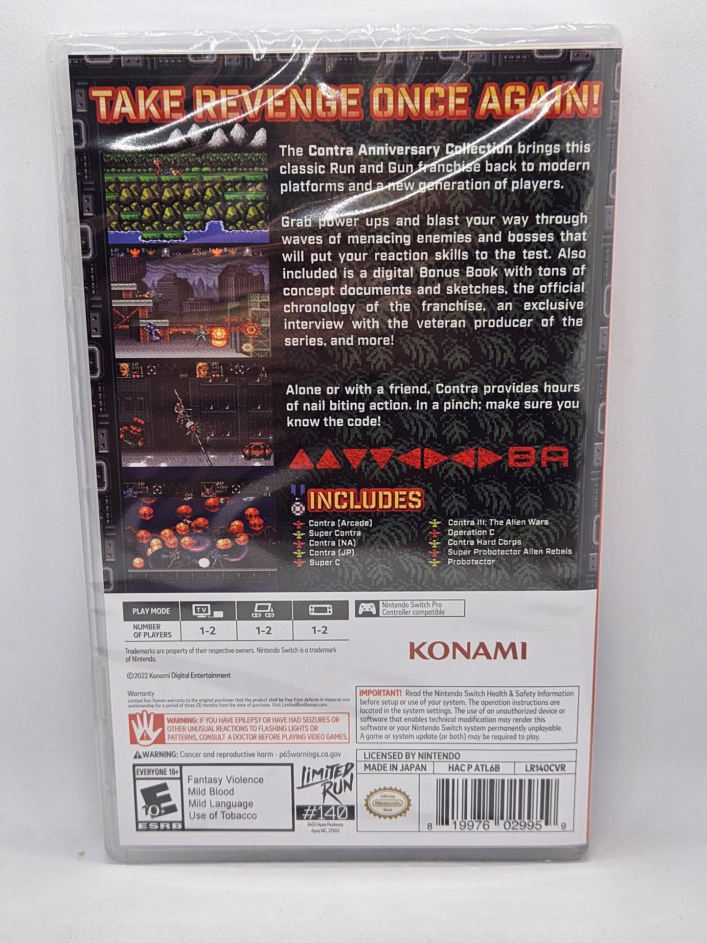 Contra Anniversary Collection Switch Limited Run #140 (Sealed)