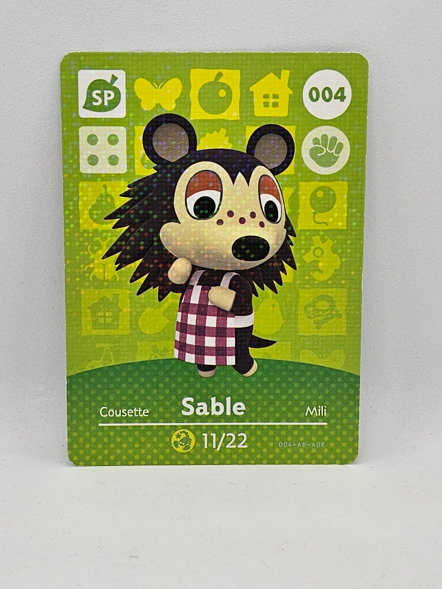 004 Sable Animal Crossing Amiibo Card Series 1