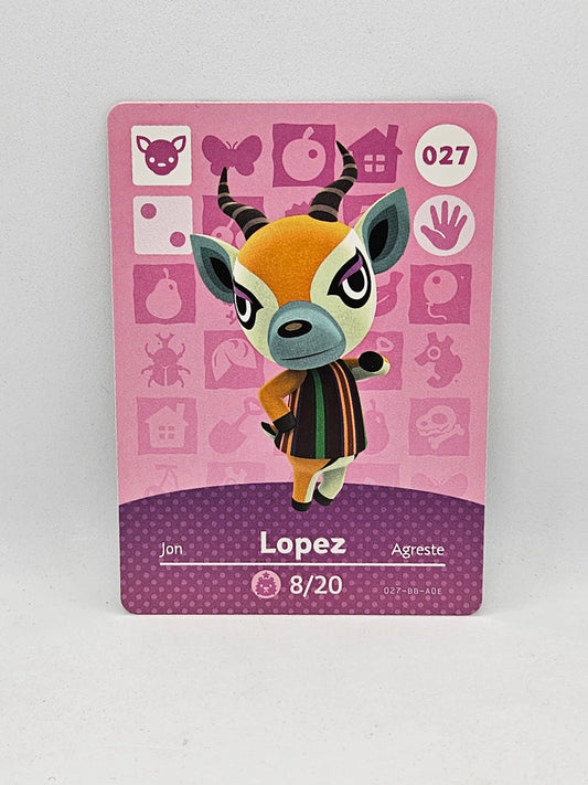 027 Lopez Animal Crossing Amiibo Card Series 1