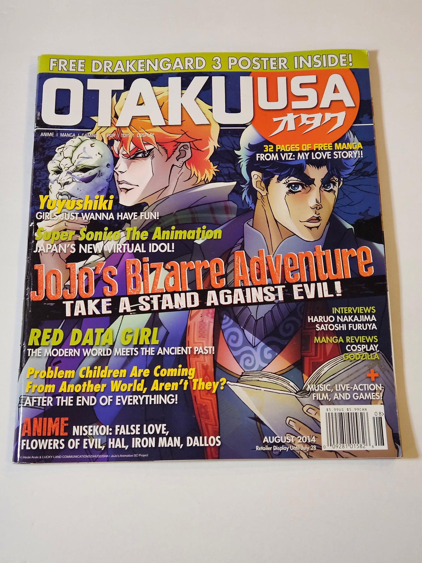 Otaku USA Magazine August 2014 JoJo's Bizarre Adventure (With Poster)