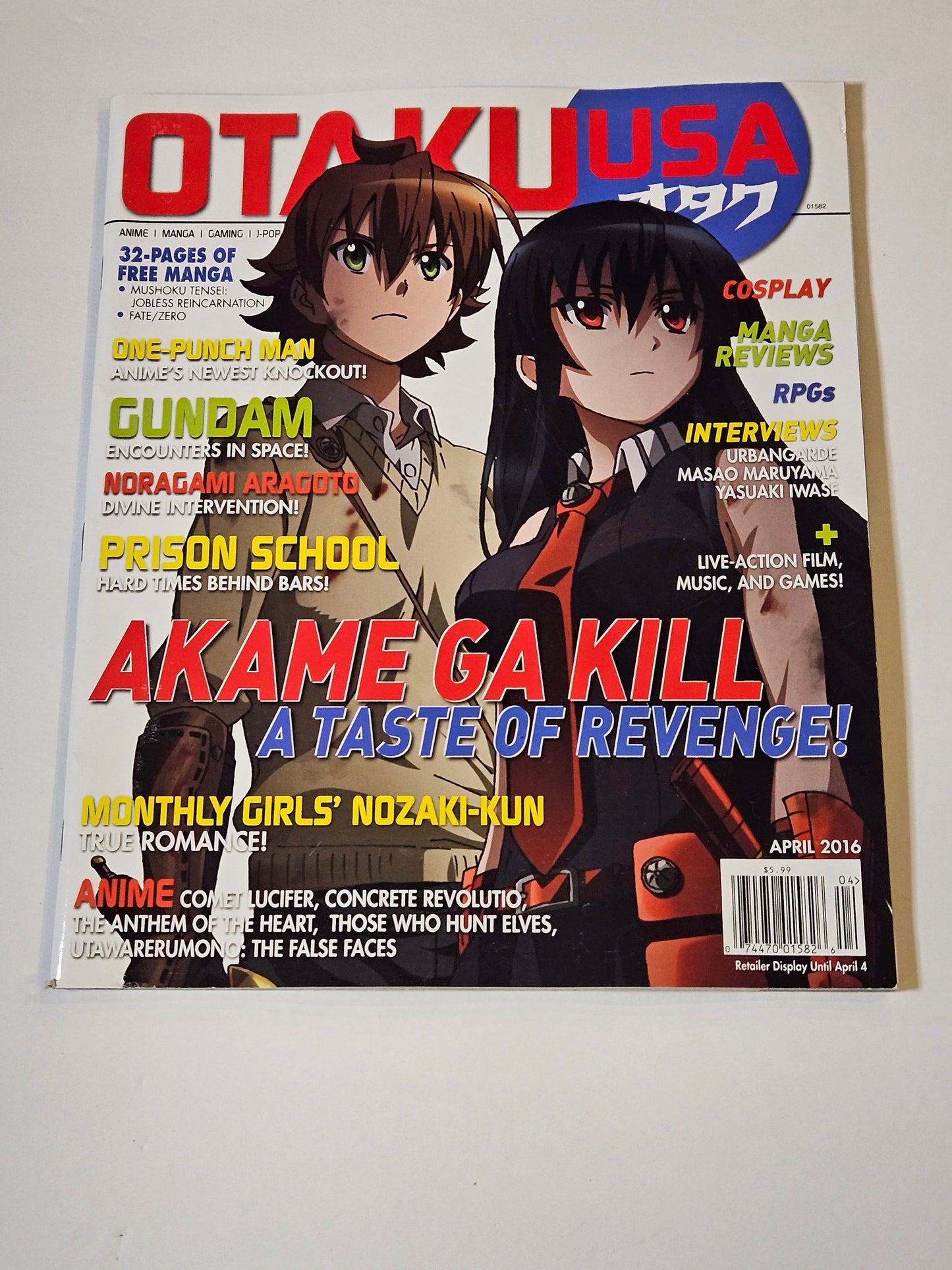 Otaku USA Magazine April 2016 Akame Ga Kill