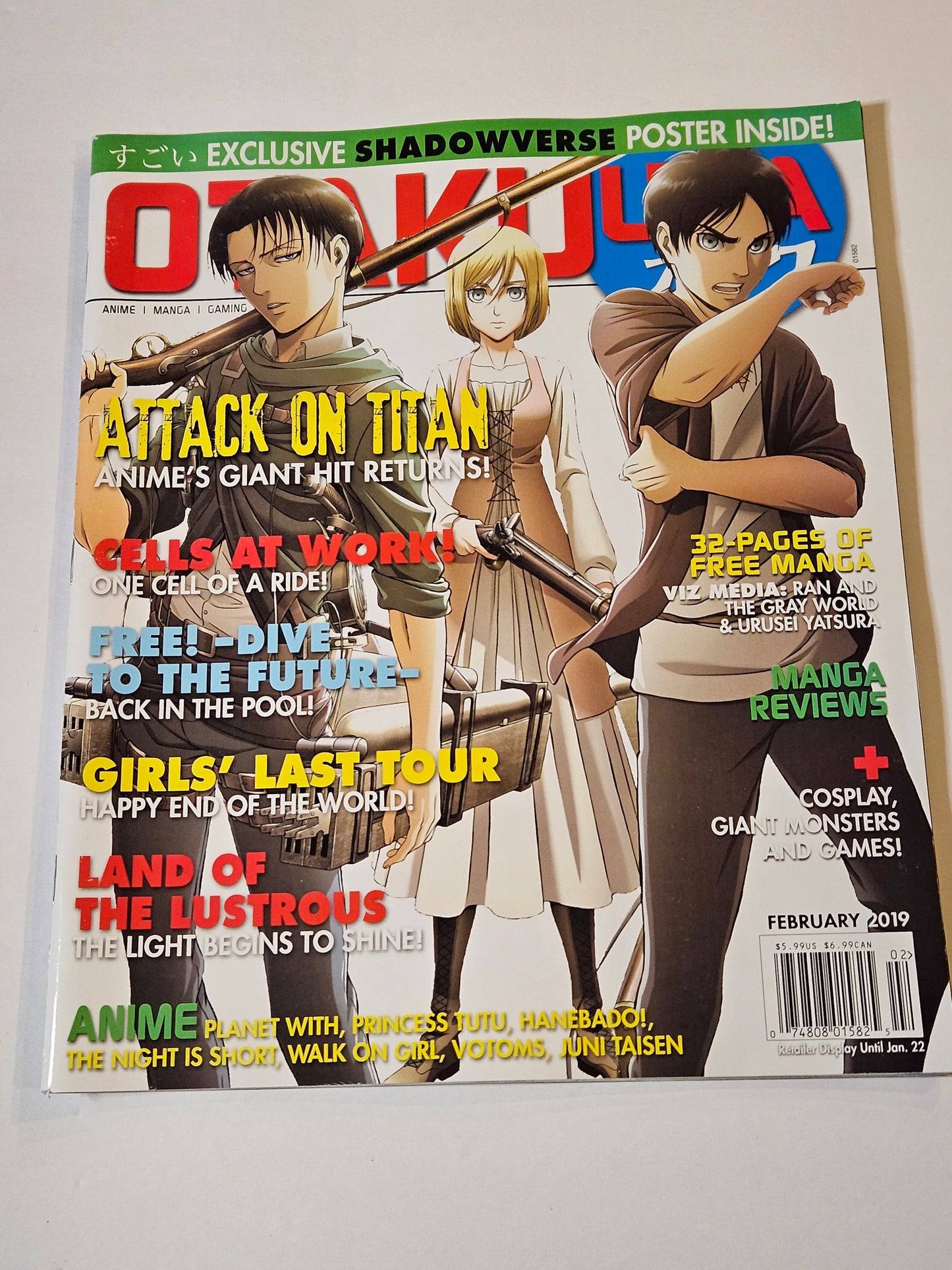 Otaku Usa Magazine February 2019 Attack On Titan (With Poster)