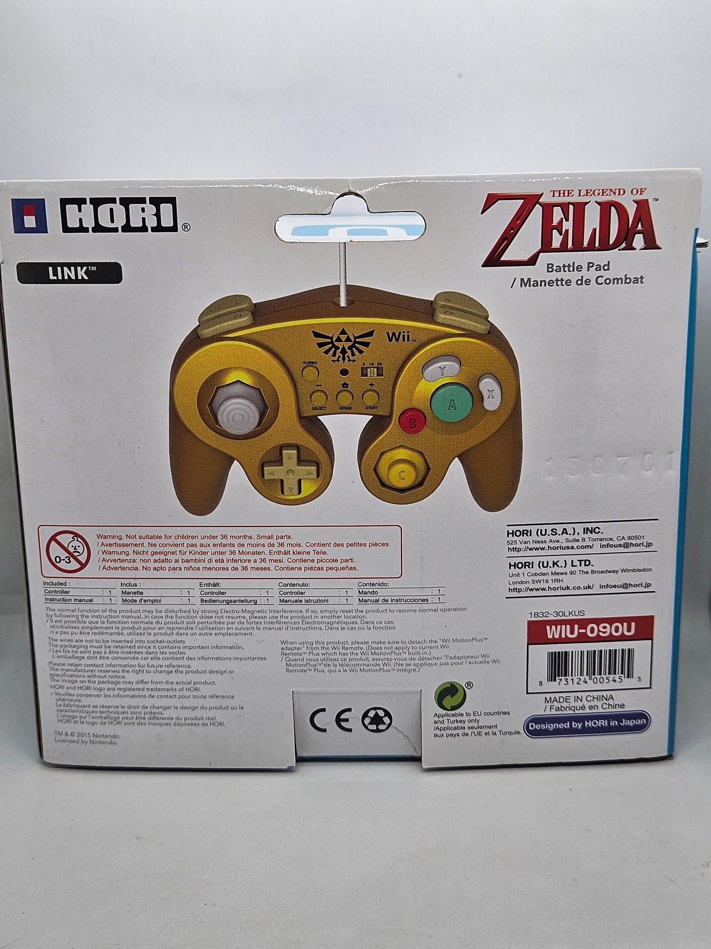 Legend of Zelda Nintendo Wii U Link Battle Pad Controller (CIB)