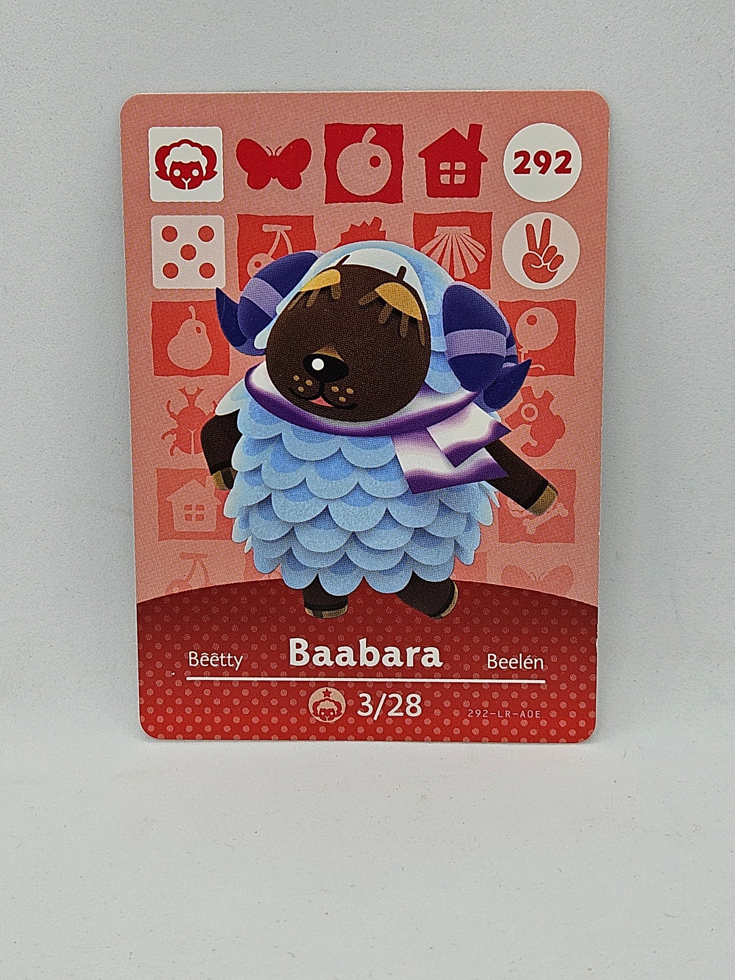 292 Baabara Animal Crossing Amiibo Card Series 3