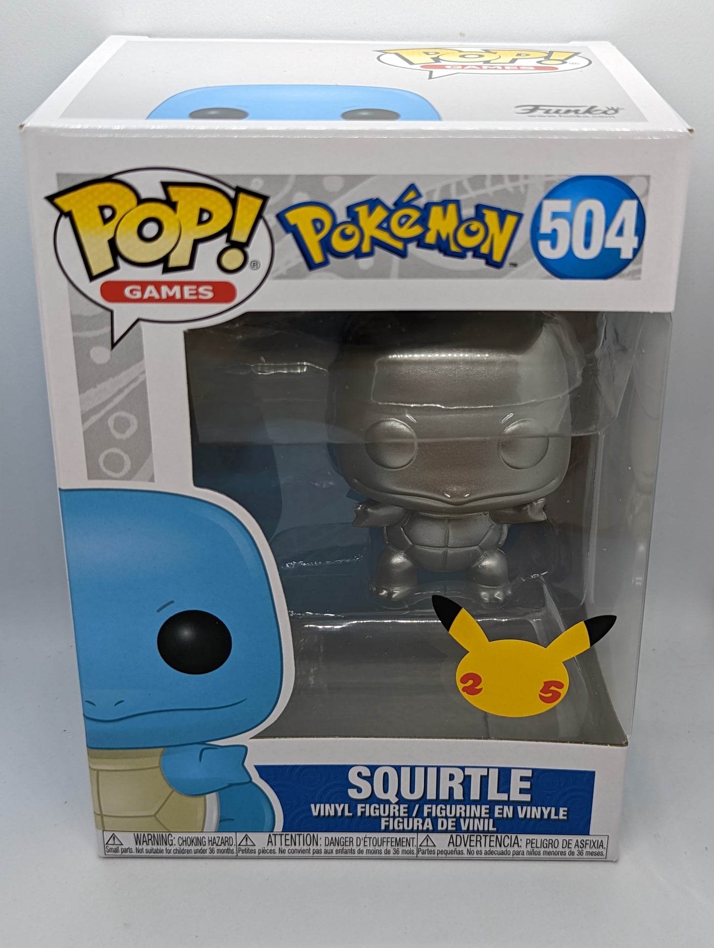 Funko Pokémon 504 Squirtle (Silver Metallic)