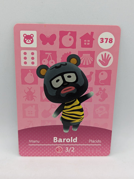 378 Barold Animal Crossing Amiibo Card Series 4