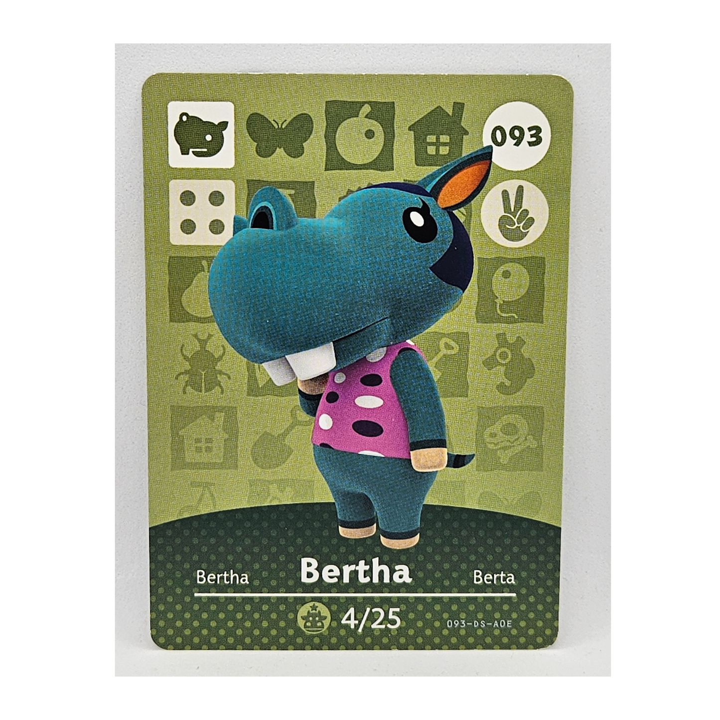 093 Bertha Animal Crossing Amiibo Card Series 1