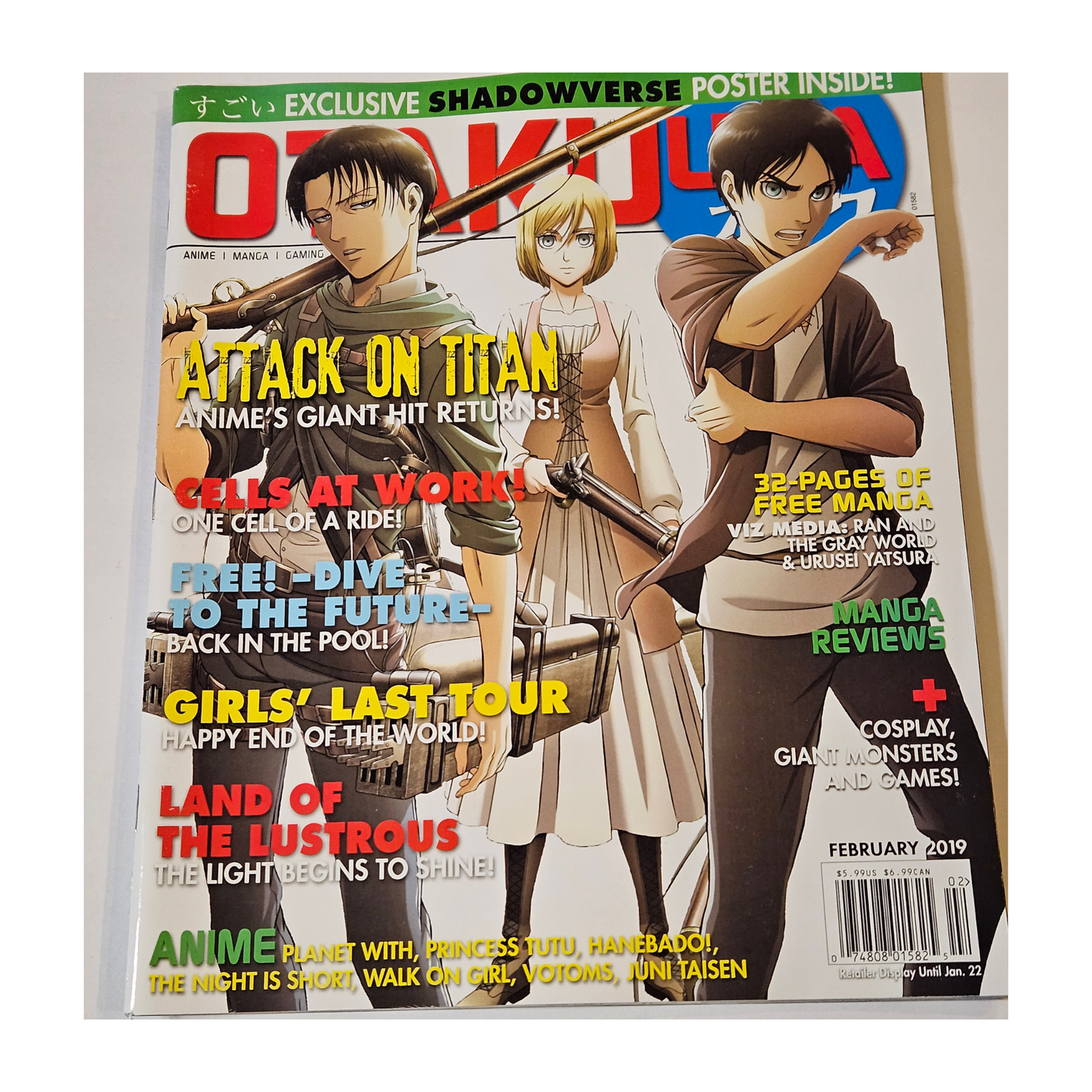 Otaku Usa Magazine February 2019 Attack On Titan (With Poster)