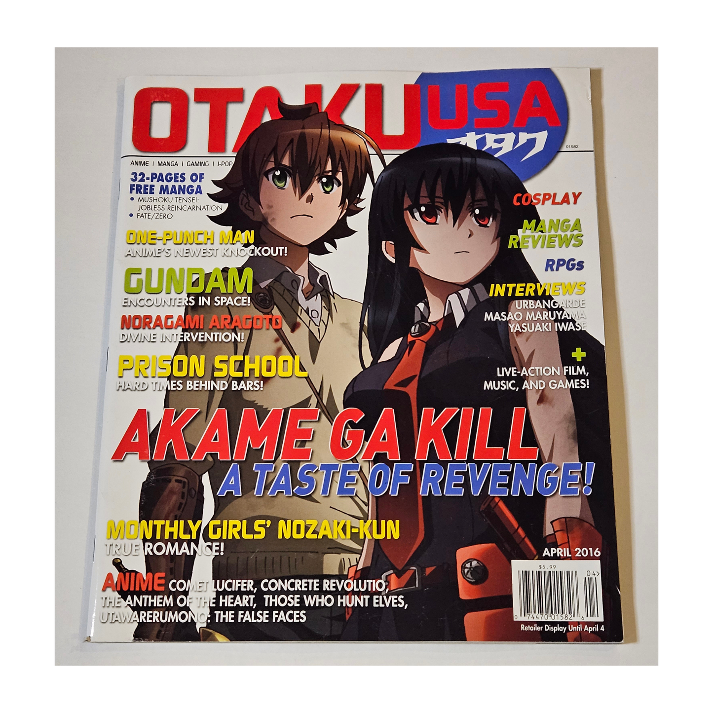 Otaku USA Magazine April 2016 Akame Ga Kill