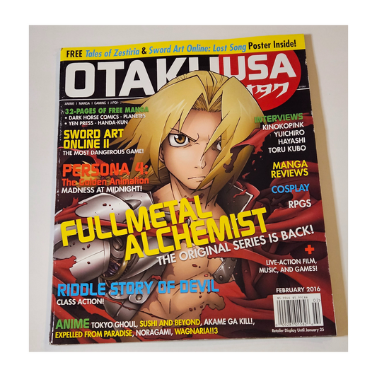 Otaku USA Magazine February 2016 Fullmetal Alchemist (With Poster)