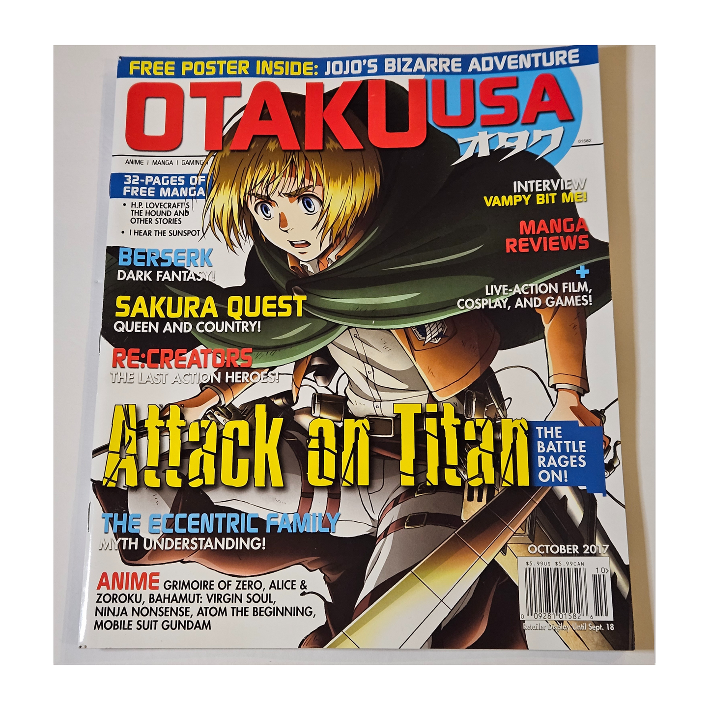 Otaku USA Magazine October 2017 Attack On Titan (With Poster)