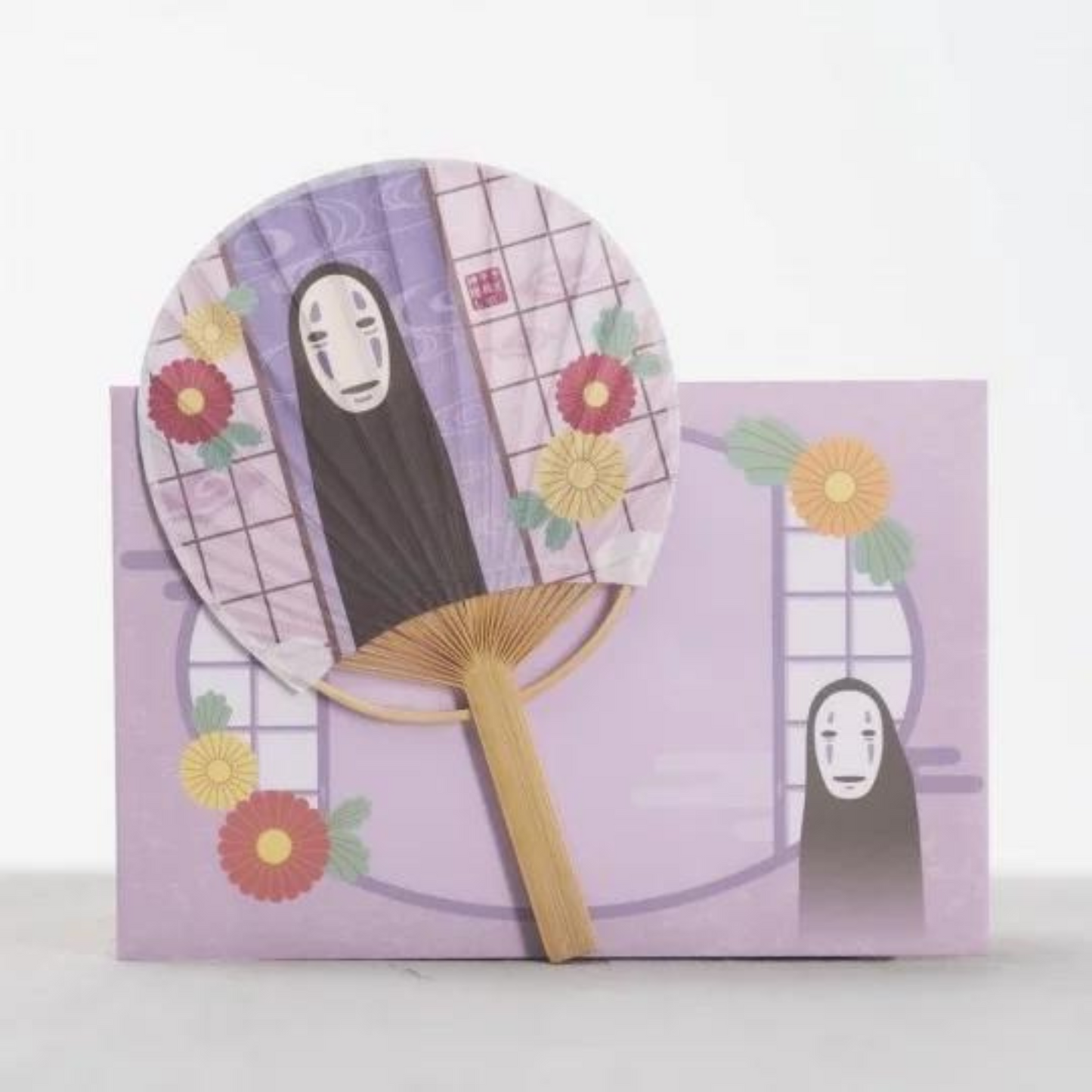 Bamboo Fan & Letter Set No Face with Flower - Spirited Away (Japan Exclusive)