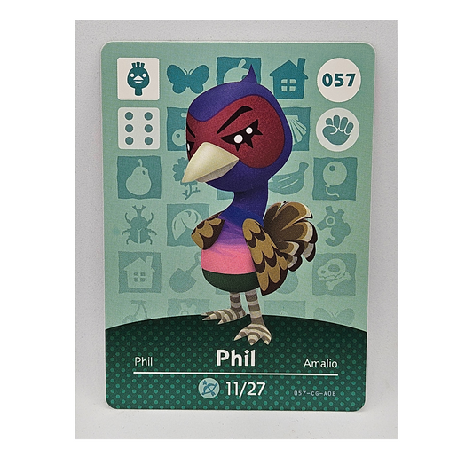 057 Phil Animal Crossing Amiibo Card Series 1