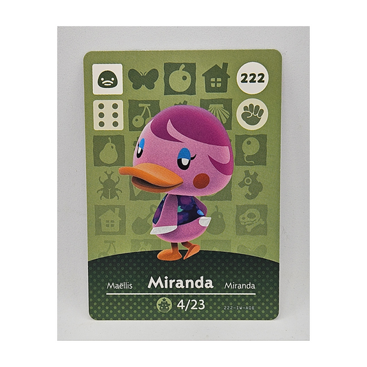 222 Miranda Animal Crossing Amiibo Card Series 3