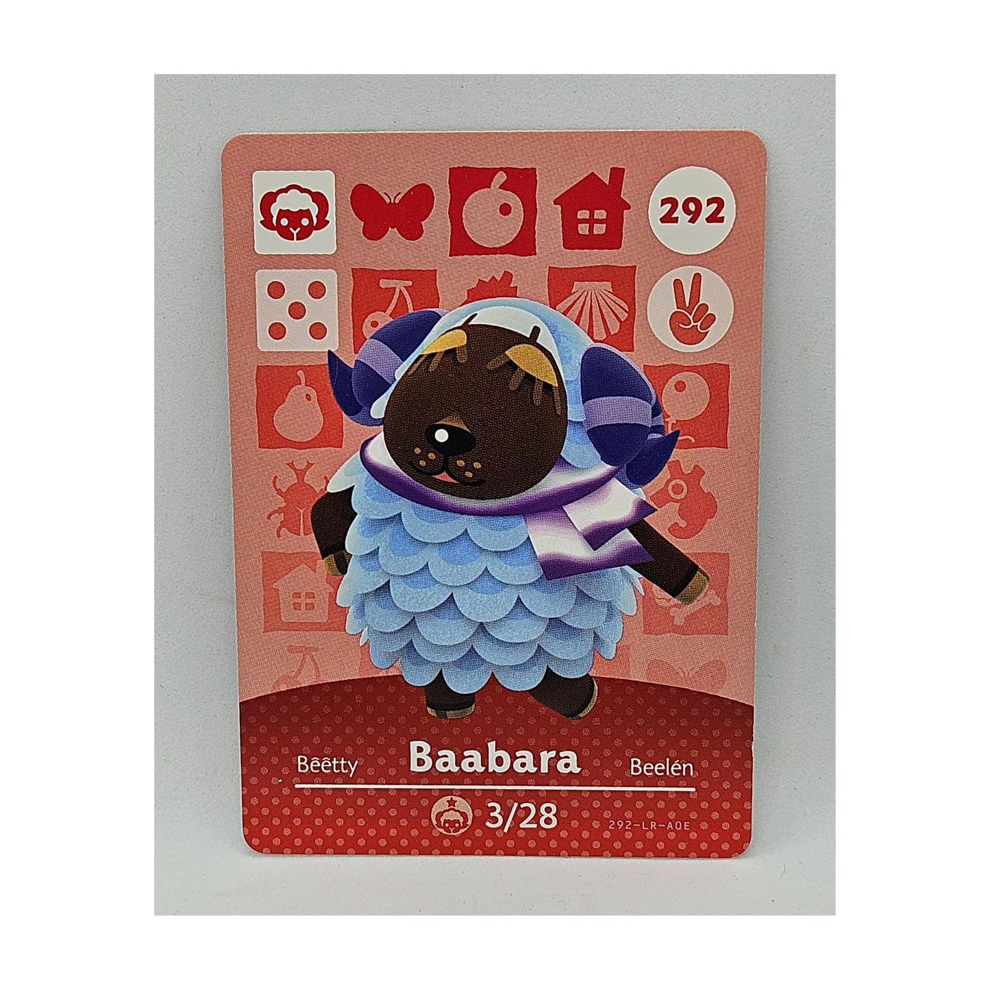 292 Baabara Animal Crossing Amiibo Card Series 3