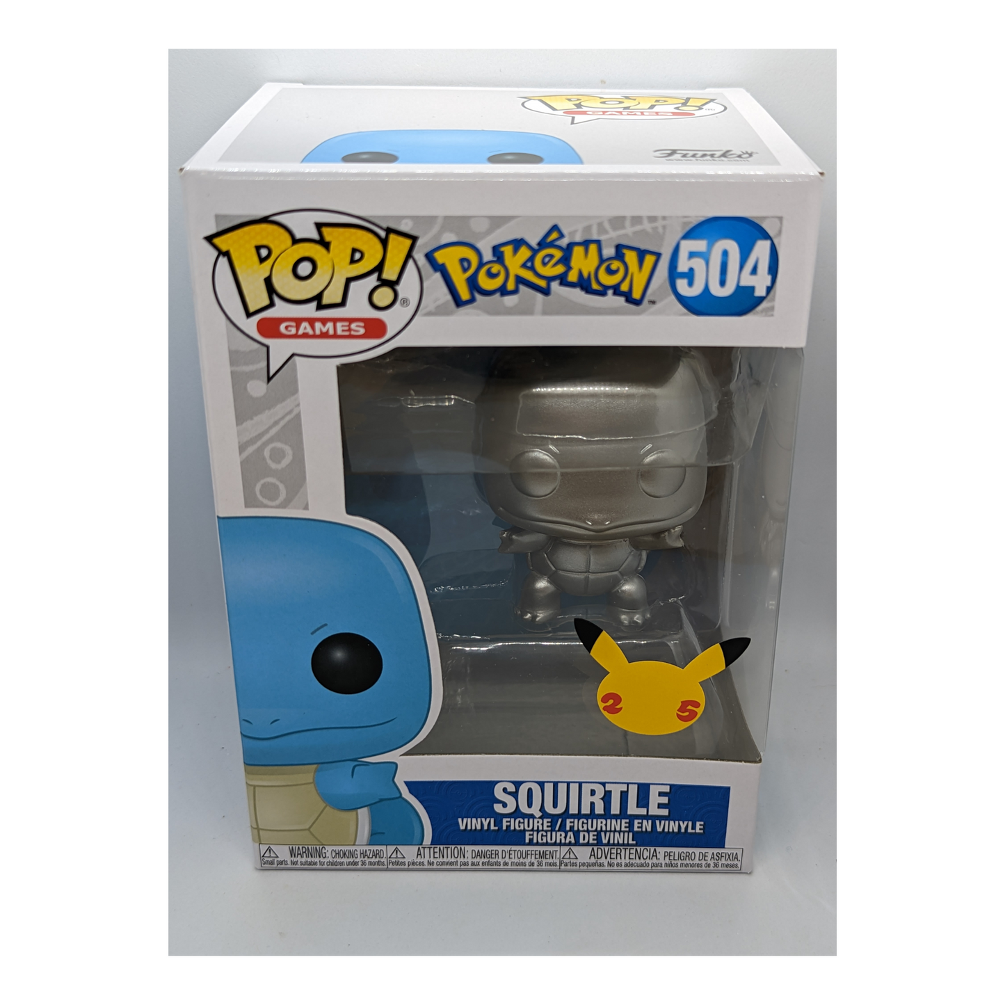 Funko Pokémon 504 Squirtle (Silver Metallic)