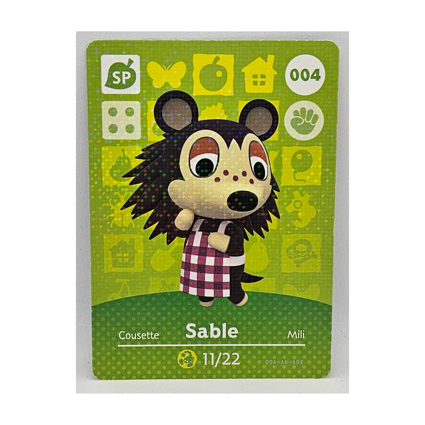 004 Sable Animal Crossing Amiibo Card Series 1