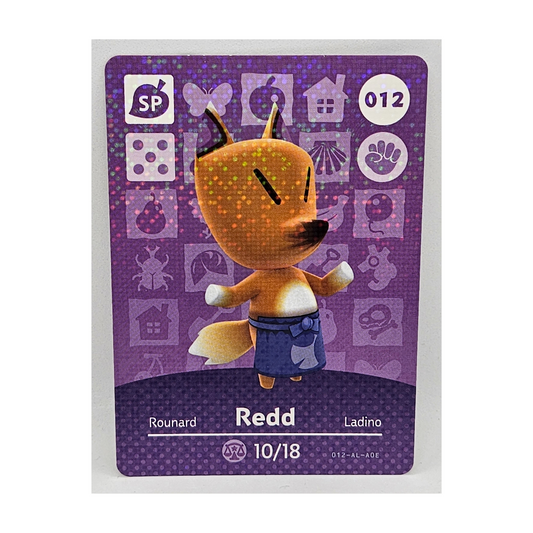 012 Redd Animal Crossing Amiibo Card Series 1