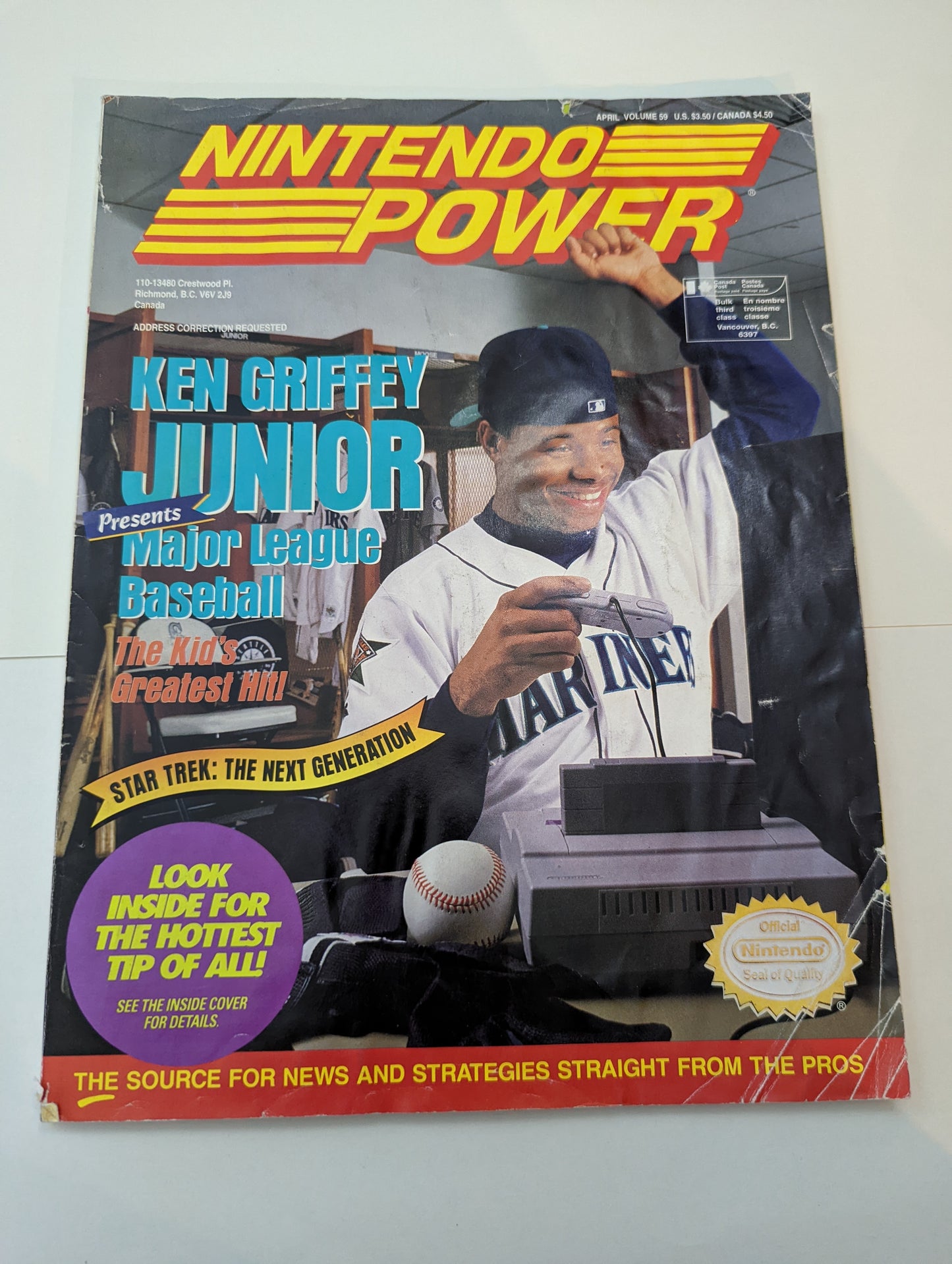 Nintendo Power Issue: 59 Ken Griffey Junior (With Poster and Cards)