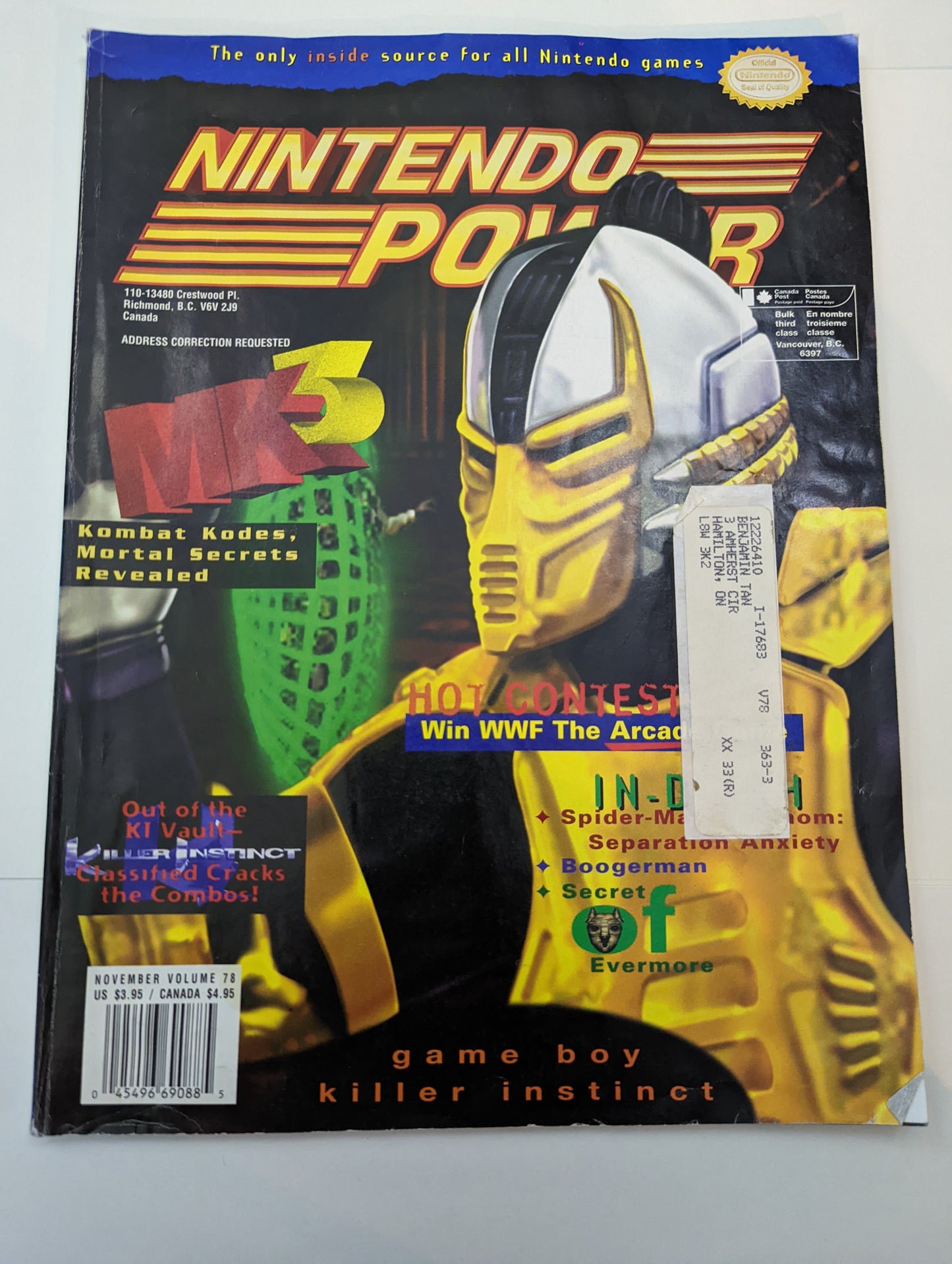 Nintendo Power Issue: 78 MK3 (With Poster)