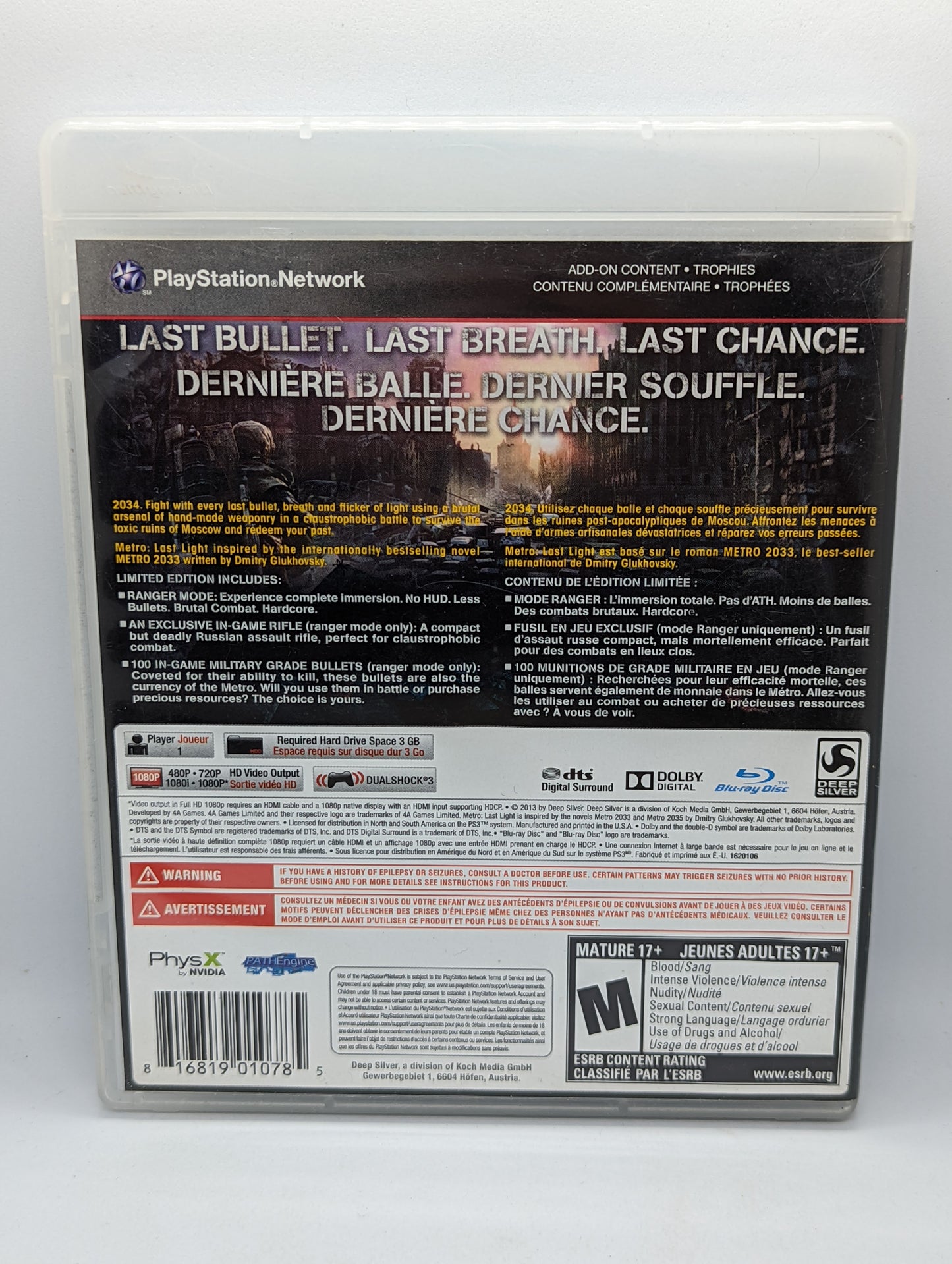 Metro Last Light Limited Edition (Complete)