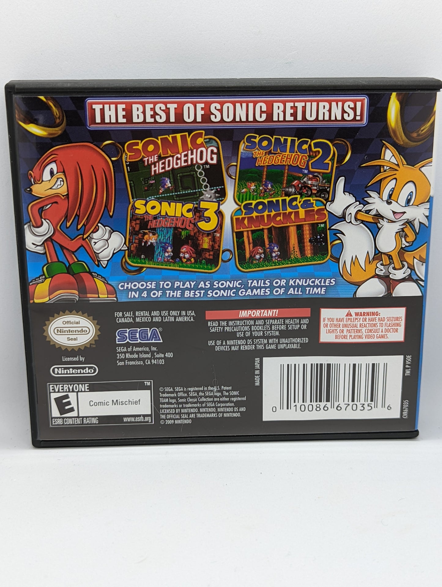 Sonic Classic Collection (No Manual)